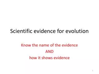 Scientific evidence for evolution