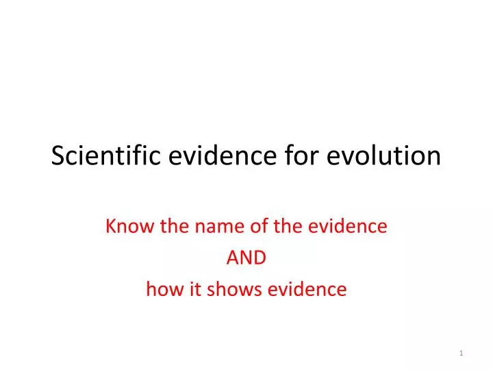 scientific evidence for evolution