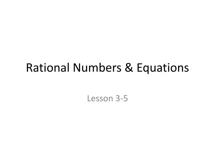 rational numbers equations