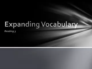 Expanding Vocabulary