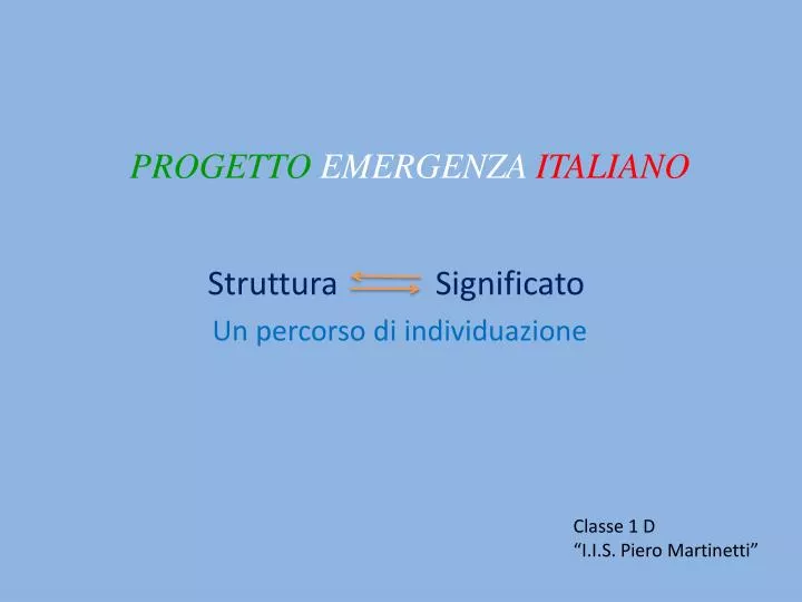 progetto emergenza italiano