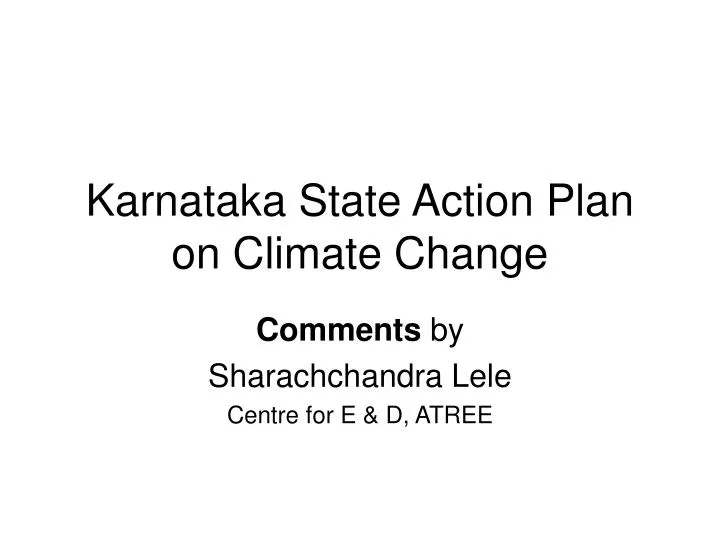 karnataka state action plan on climate change