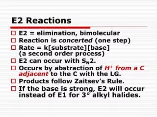 e2 reactions