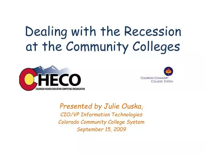 dealing with the recession at the community colleges