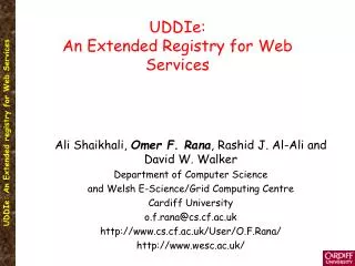 UDDIe: An Extended Registry for Web Services