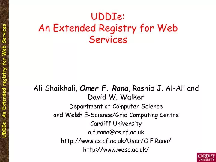 uddie an extended registry for web services