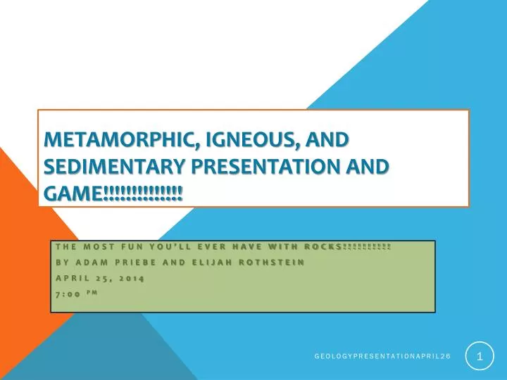 metamorphic igneous and sedimentary presentation and game