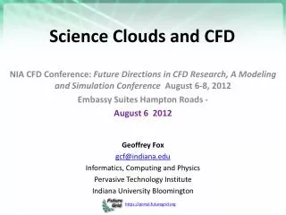 Science Clouds and CFD