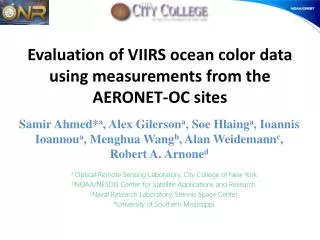 Evaluation of VIIRS ocean color data using measurements from the AERONET-OC sites
