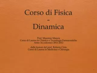 corso di fisica dinamica