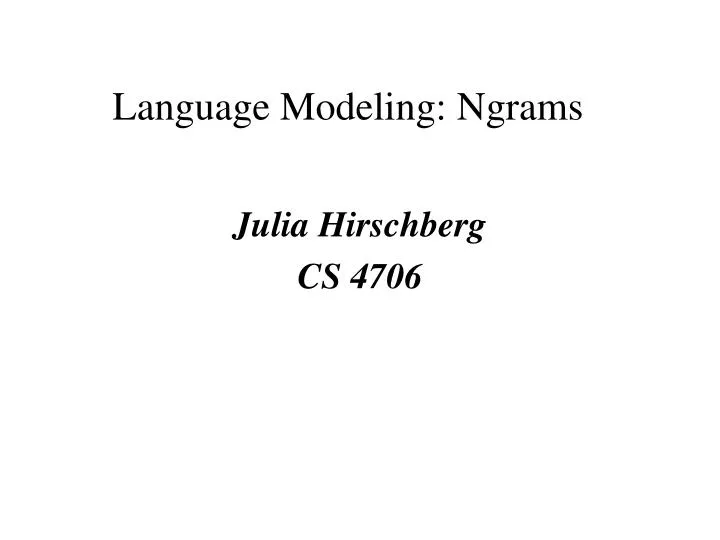 language modeling ngrams