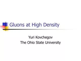 Gluons at High Density