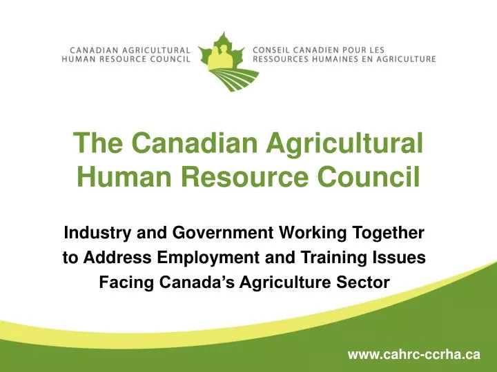 the canadian agricultural human resource council