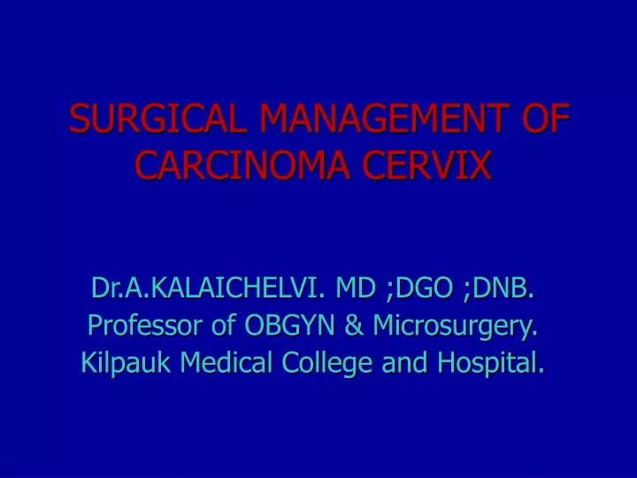 surgical management of carcinoma cervix