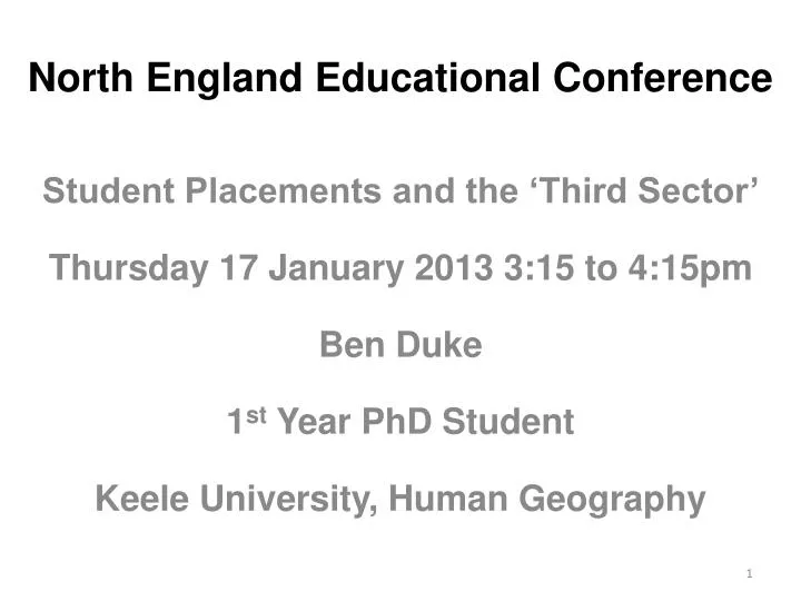 north england educational conference