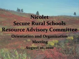 Nicolet Secure Rural Schools Resource Advisory Committee