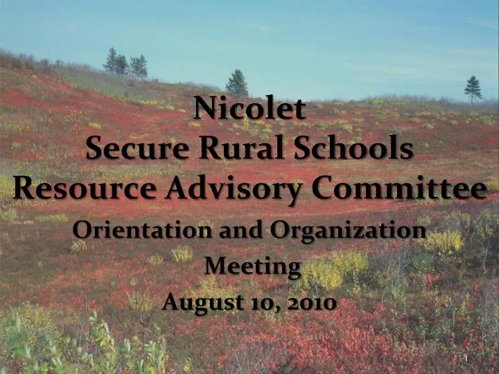 nicolet secure rural schools resource advisory committee