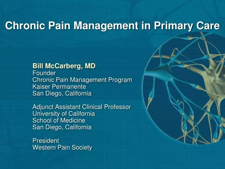 chronic pain management in primary care