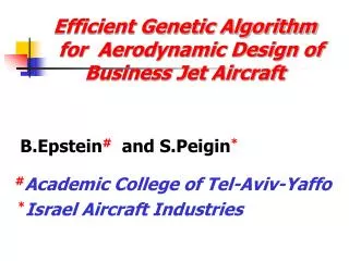Efficient Genetic Algorithm for Aerodynamic Design of Business Jet Aircraft