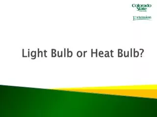 Light Bulb or Heat Bulb?