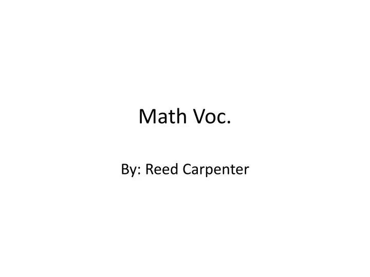 math voc