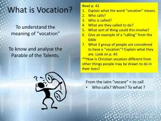 What is Vocation?