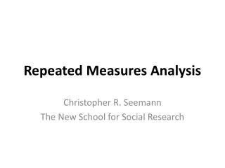 Repeated Measures Analysis