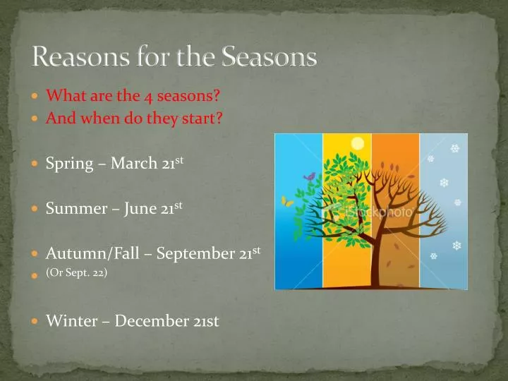 reasons for the seasons