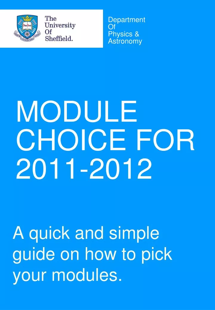 module choice for 2011 2012