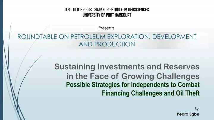 sustaining investments and reserves in the face of growing challenges