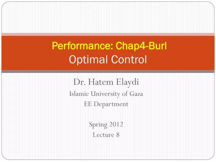 performance chap4 burl optimal control