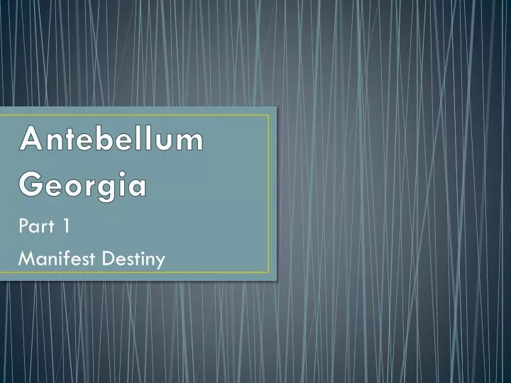 antebellum georgia