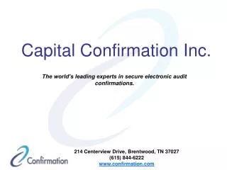 Capital Confirmation Inc.