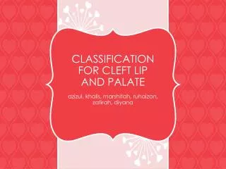 classification for cleft lip and palate