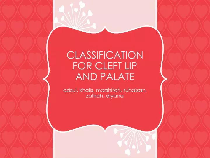 classification for cleft lip and palate