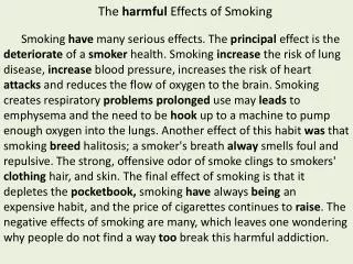 The harmful Effects of Smoking