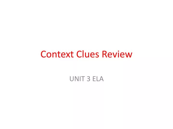 context clues review