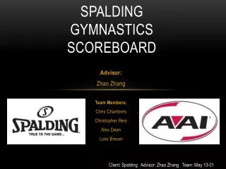 Spalding Gymnastics Scoreboard
