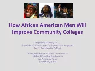 How African American Men Will Improve Community Colleges