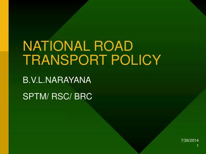 national road transport policy