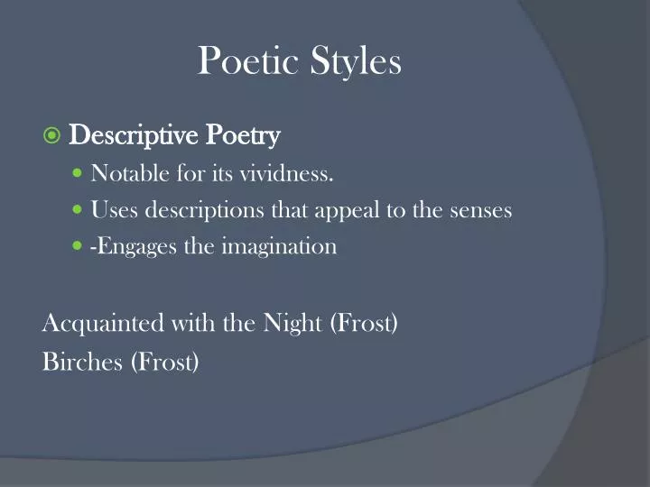poetic styles