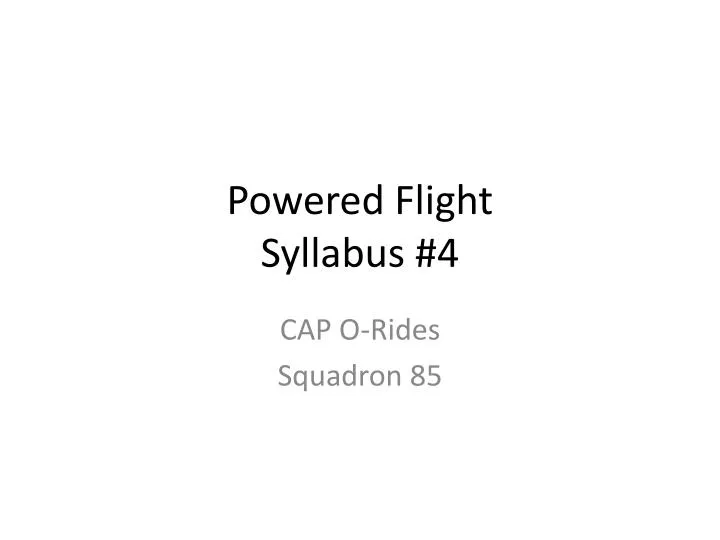 powered flight syllabus 4