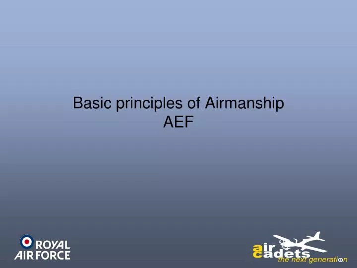 basic principles of airmanship aef