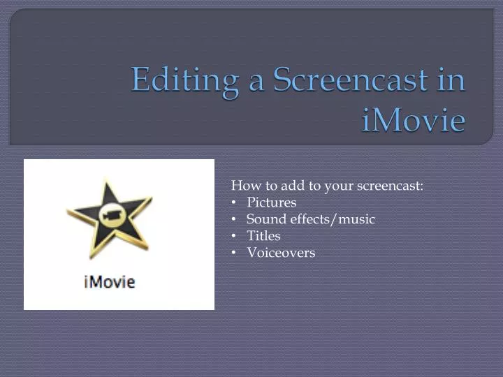 editing a screencast in imovie