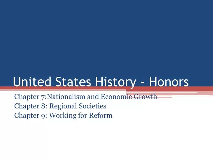 united states history honors