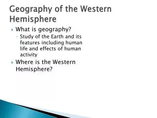 Geography of the Western Hemisphere