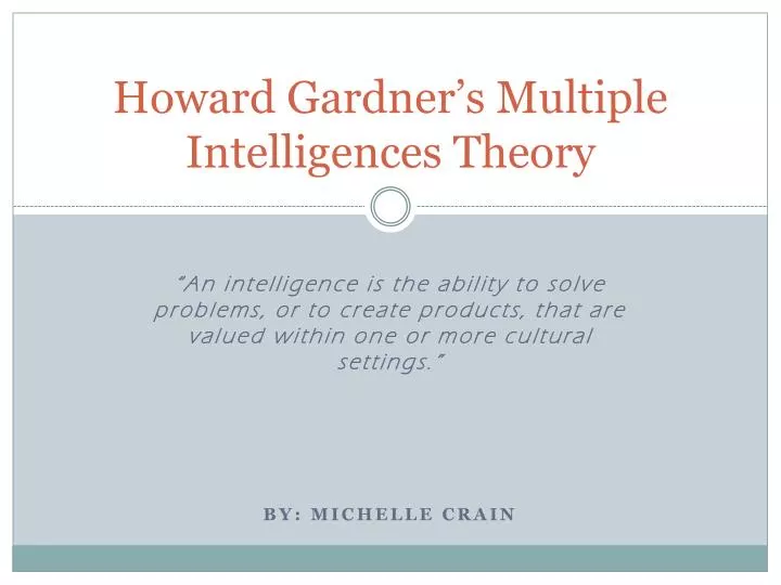 howard gardner s multiple intelligences theory