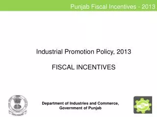 Punjab Fiscal Incentives - 2013