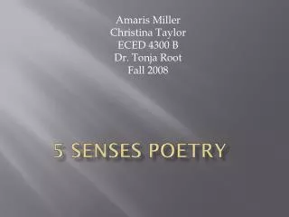 5 Senses Poetry