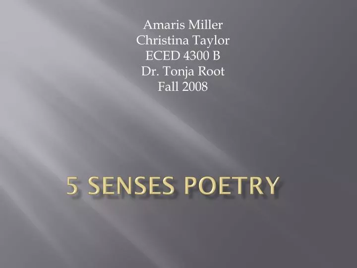 5 senses poetry
